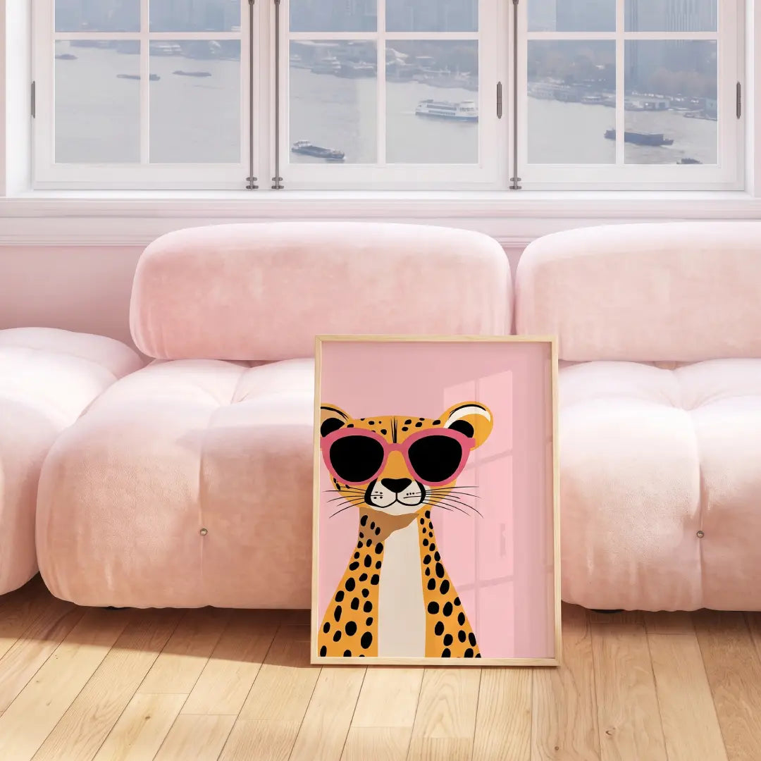 Cool Cheetah Sunglasses Wall Art - PIG23
