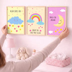 Rainbow Moon Stars Nursery Wall Art - PIBB110
