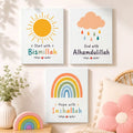 Rainbow Sun Islamic Nursery Wall Art - PIBB130