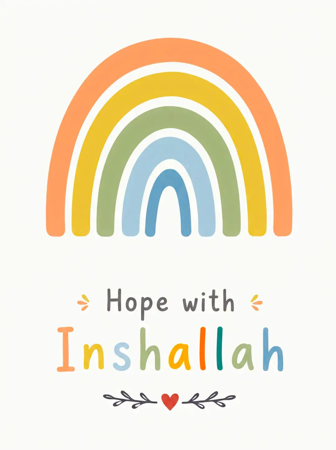 Rainbow Sun Islamic Nursery Wall Art - PIBB130