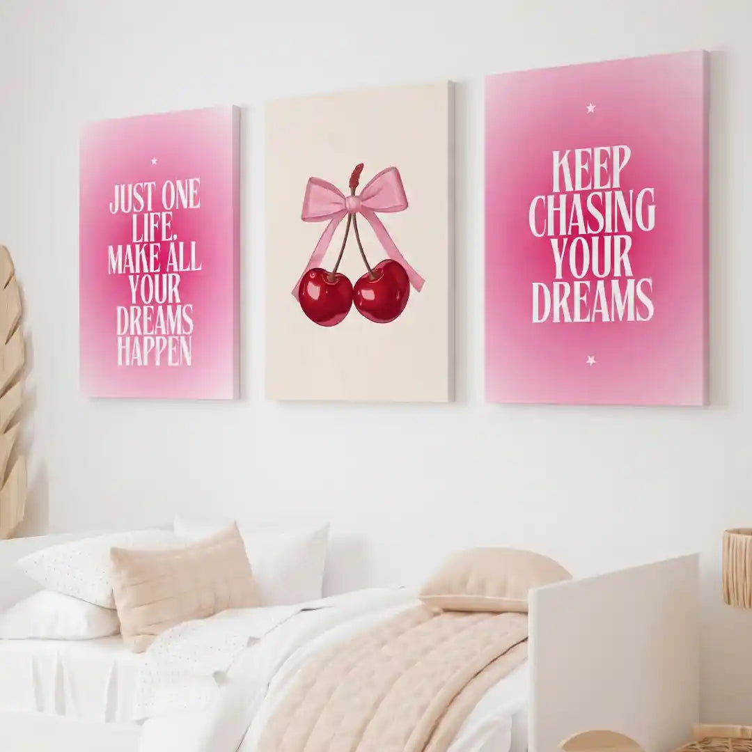 Pink Cherry Dreams Quotes Wall Art - PIG117