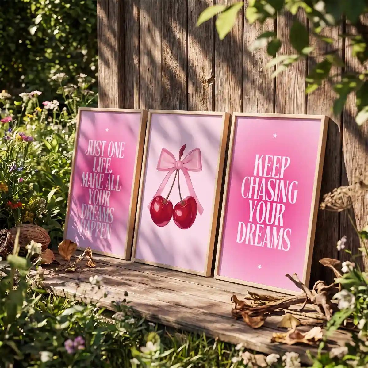 Pink Cherry Dreams Quotes Wall Art - PIG117