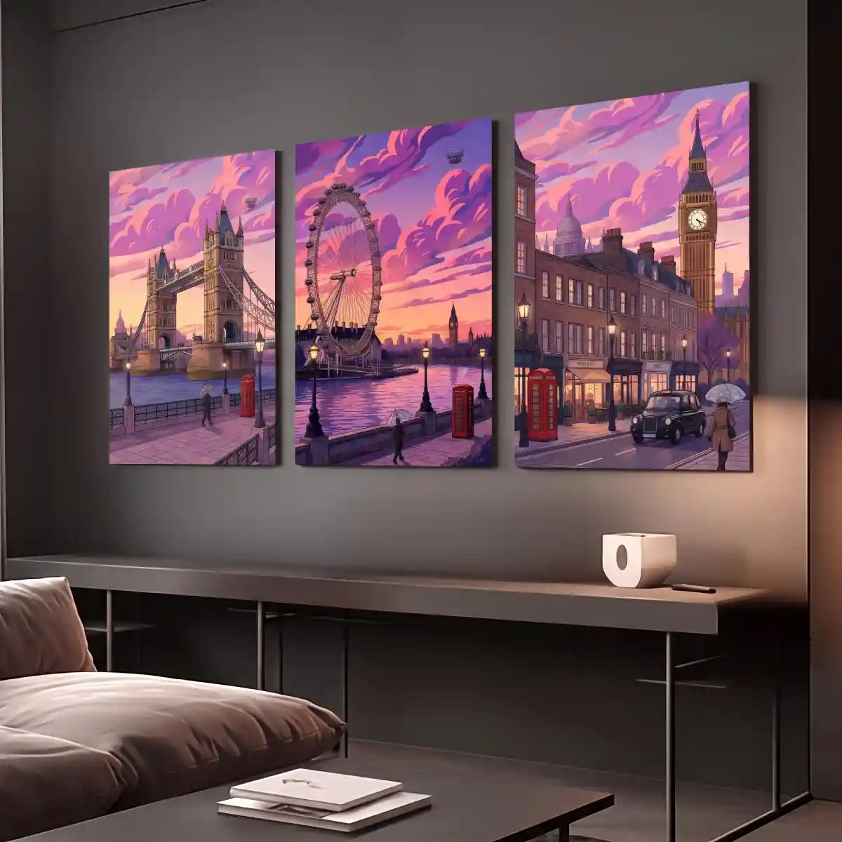 London Landmarks Sunset Wall Art - PIG112