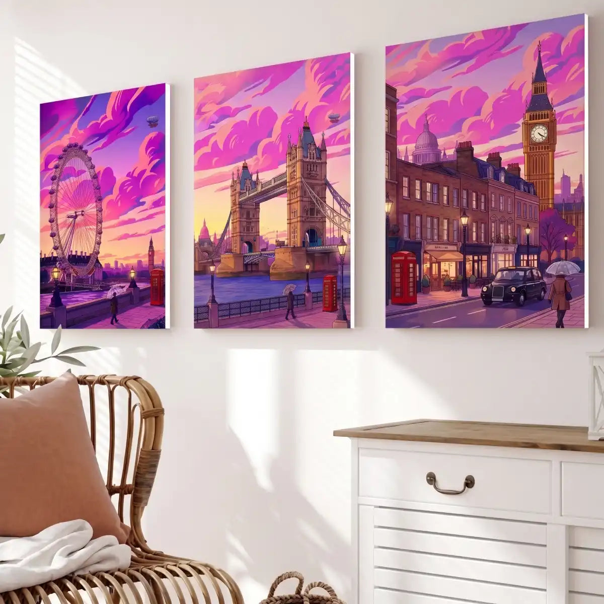 London Landmarks Sunset Wall Art - PIG112