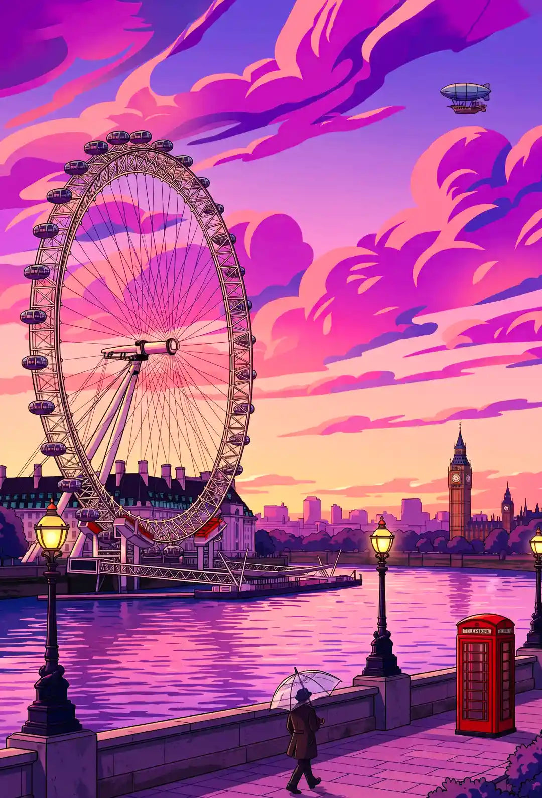 London Landmarks Sunset Wall Art - PIG112
