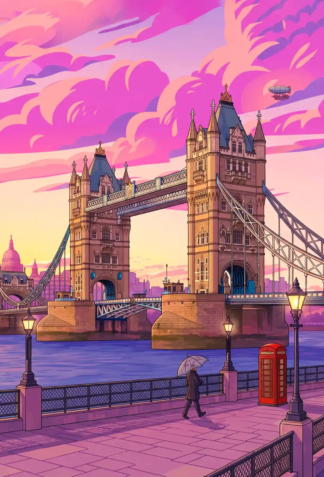 London Landmarks Sunset Wall Art - PIG112