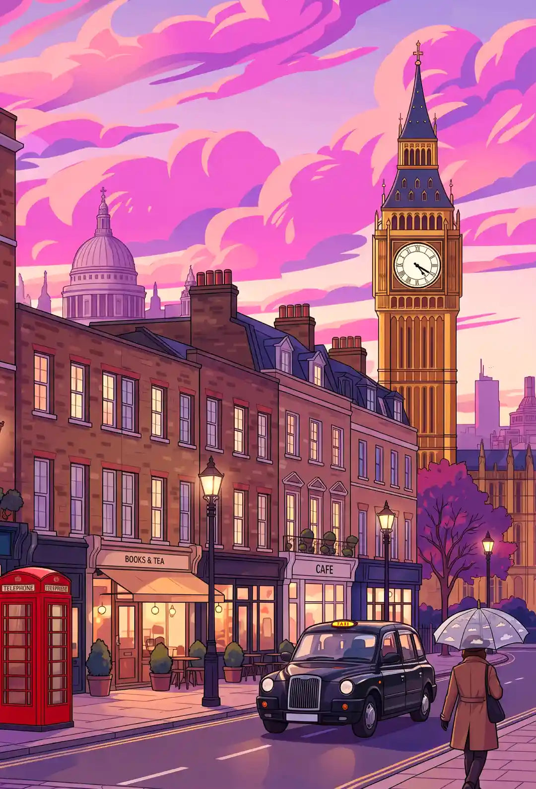 London Landmarks Sunset Wall Art - PIG112