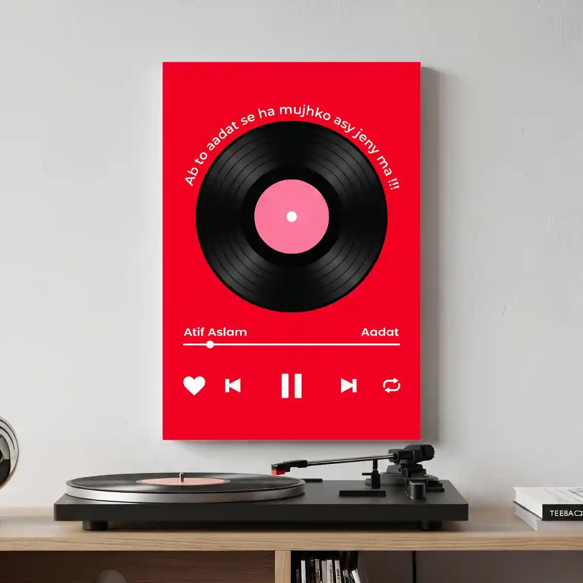 Red Vinyl Record Wall Art - PIG114
