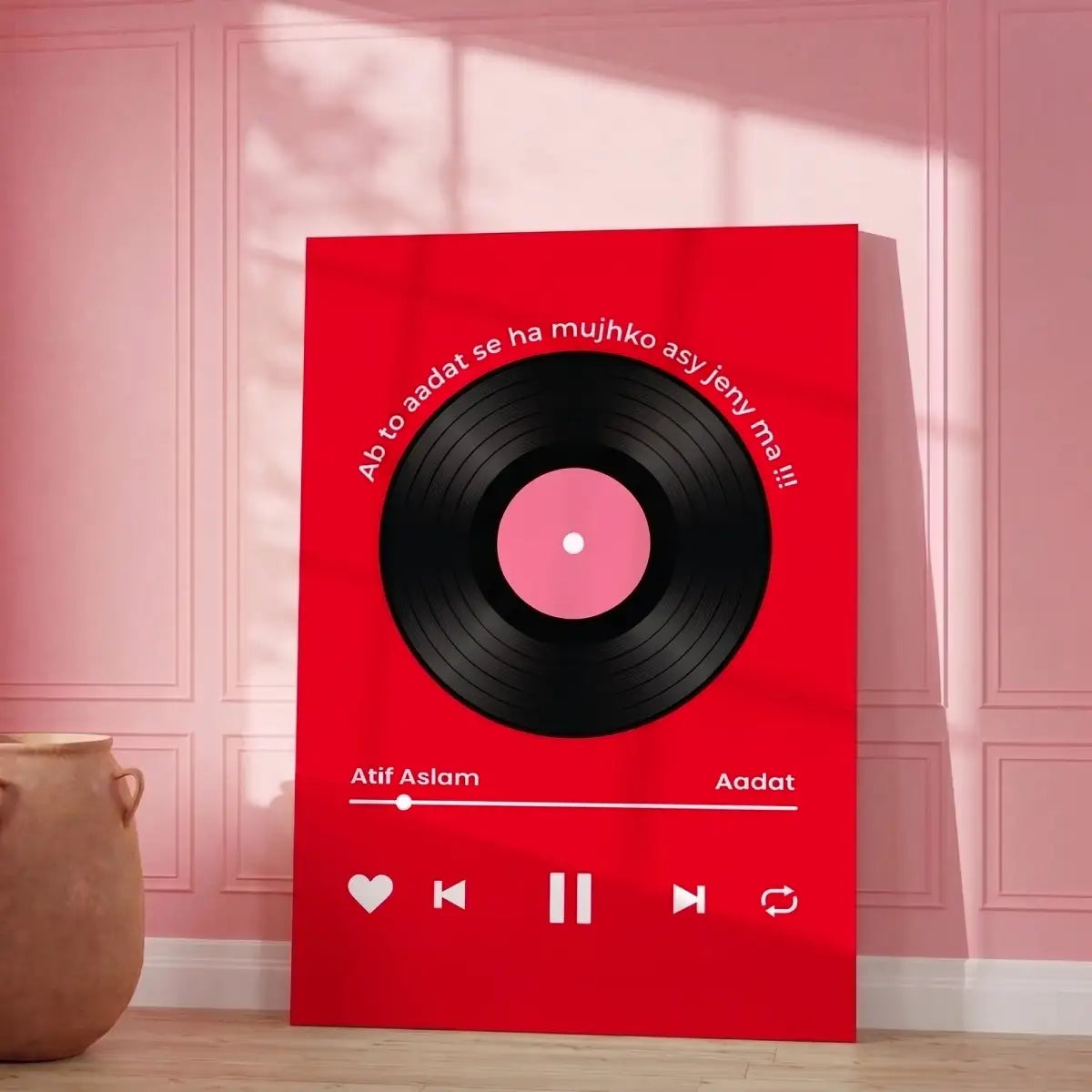 Red Vinyl Record Wall Art - PIG114