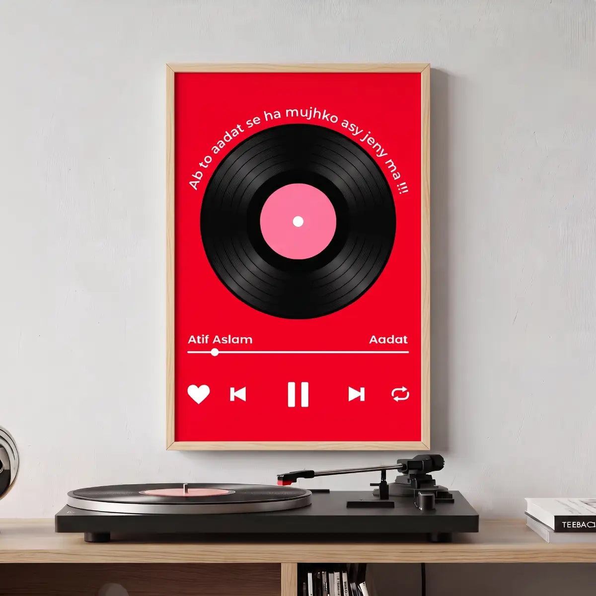 Red Vinyl Record Wall Art - PIG114