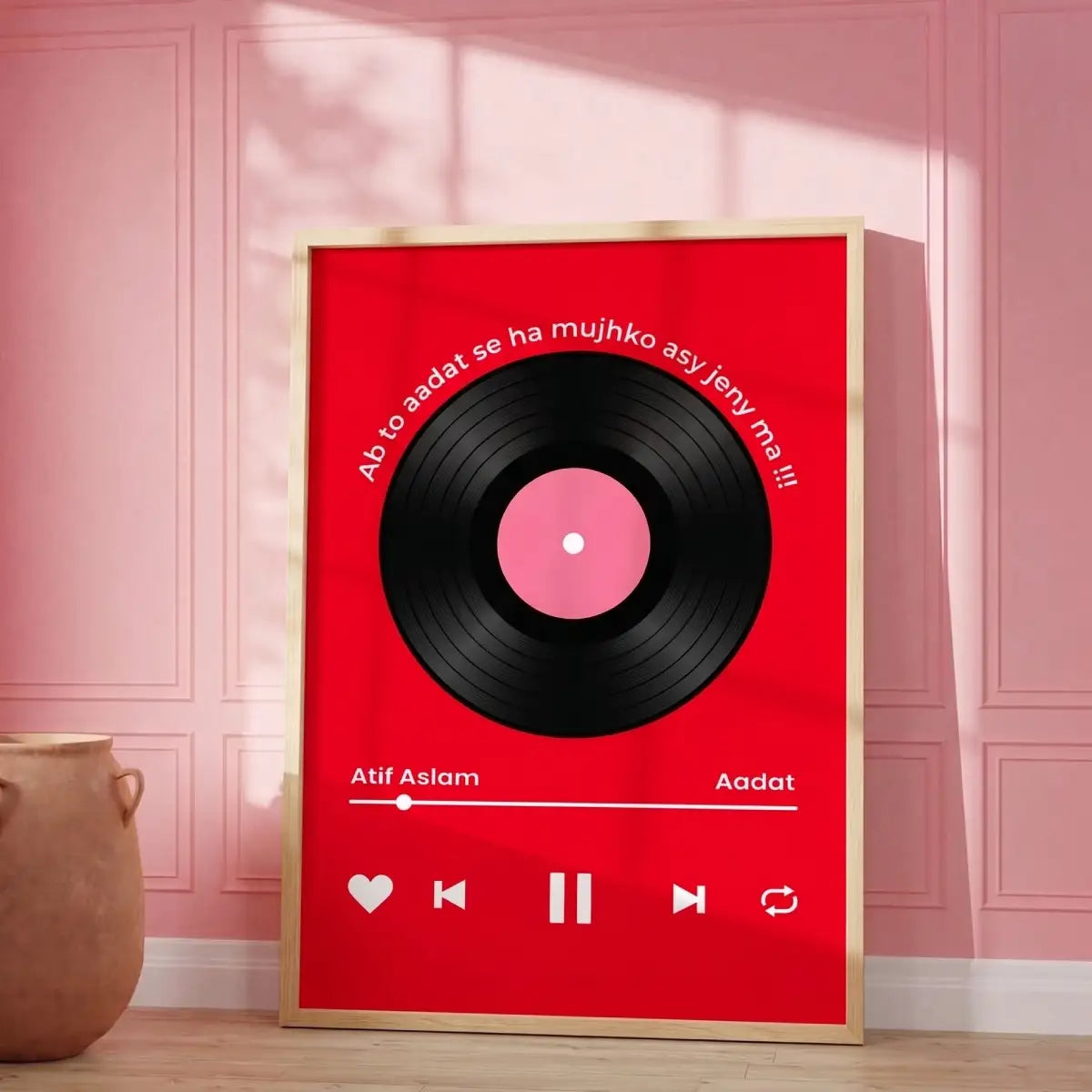 Red Vinyl Record Wall Art - PIG114