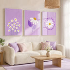 Purple Daisy Floral Wall Art - PIG12