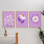 Purple Daisy Floral Wall Art - PIG12