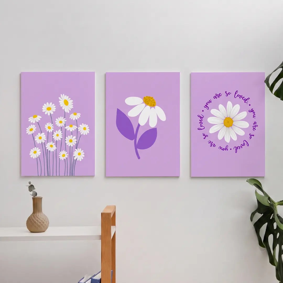 Purple Daisy Floral Wall Art - PIG12