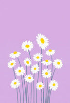 Purple Daisy Floral Wall Art - PIG12