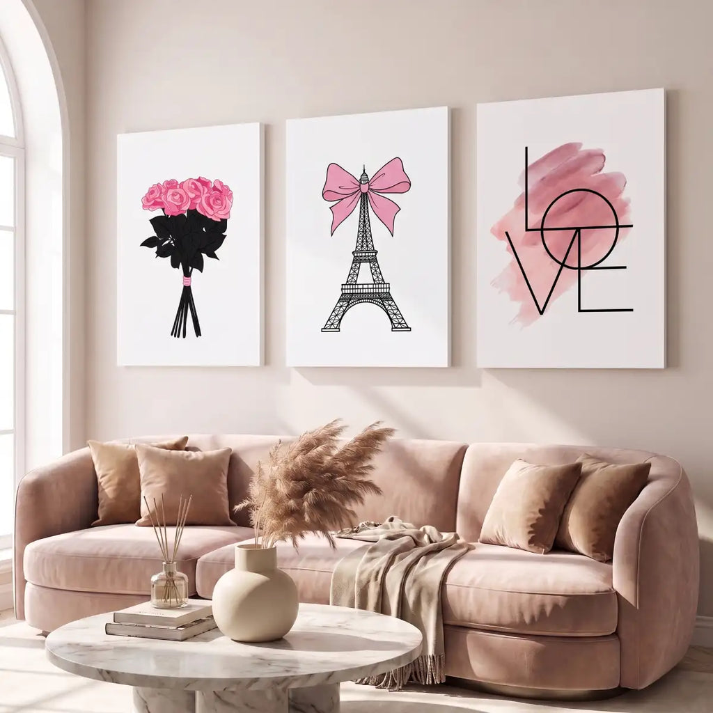 Pink Paris Eiffel Tower Wall Art - PIG14