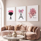 Pink Paris Eiffel Tower Wall Art - PIG14