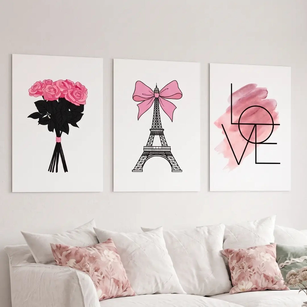 Pink Paris Eiffel Tower Wall Art - PIG14