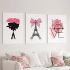 Pink Paris Eiffel Tower Wall Art - PIG14