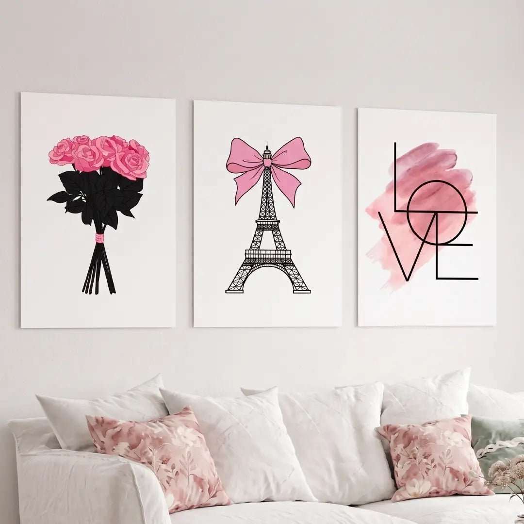 Pink Paris Eiffel Tower Wall Art - PIG14