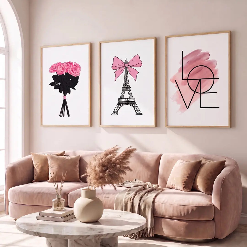 Pink Paris Eiffel Tower Wall Art - PIG14
