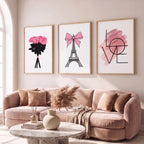 Pink Paris Eiffel Tower Wall Art - PIG14