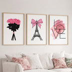 Pink Paris Eiffel Tower Wall Art - PIG14