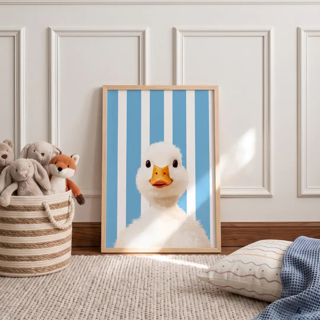 Cute White Duck Wall Art - PIG19
