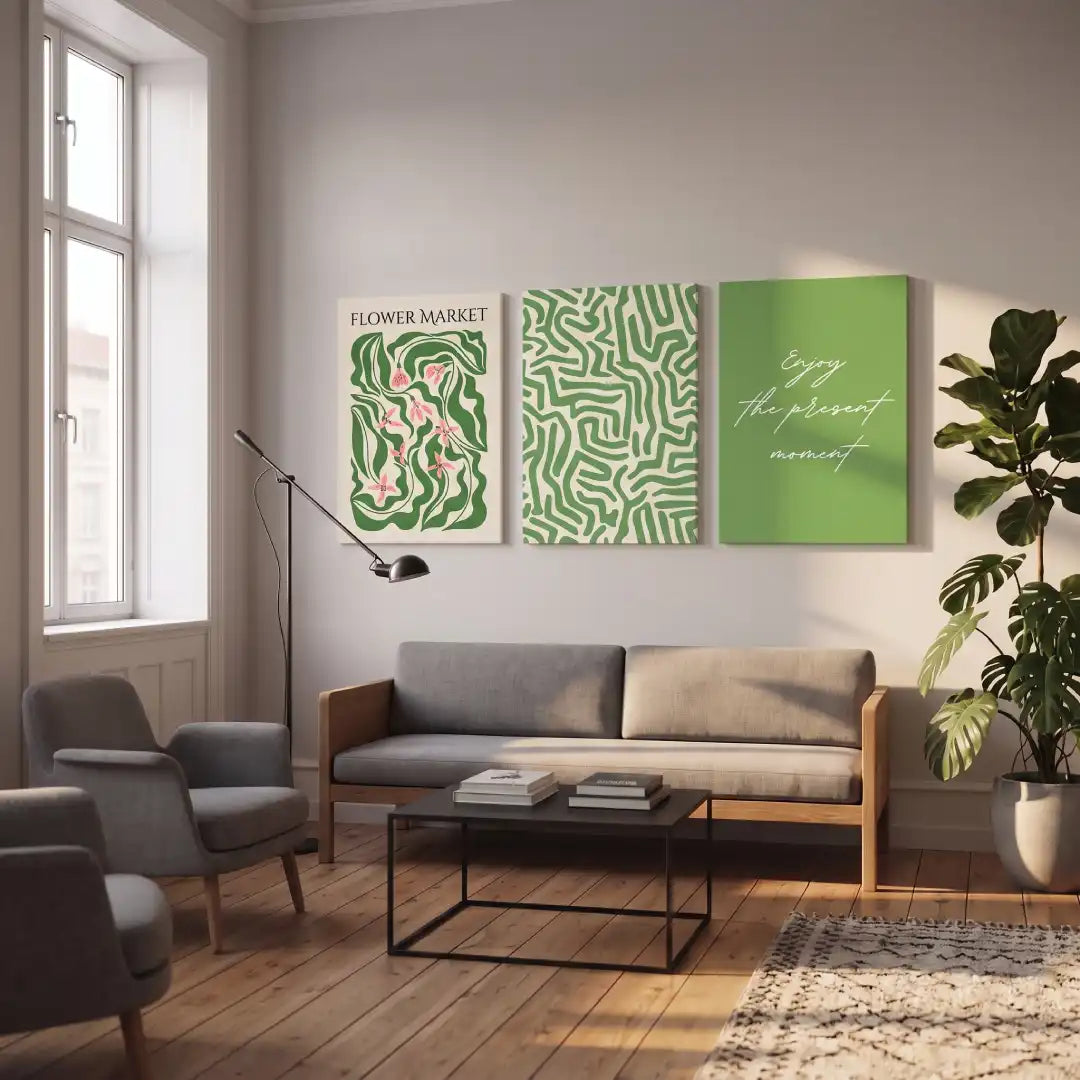 Green Botanical Flower Market Wall Art - PIH134