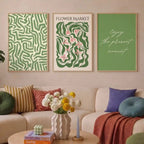 Green Botanical Flower Market Wall Art - PIH134