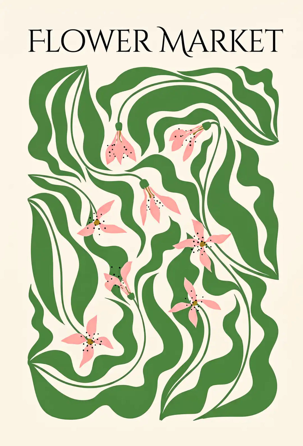 Green Botanical Flower Market Wall Art - PIH134