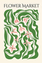 Green Botanical Flower Market Wall Art - PIH134
