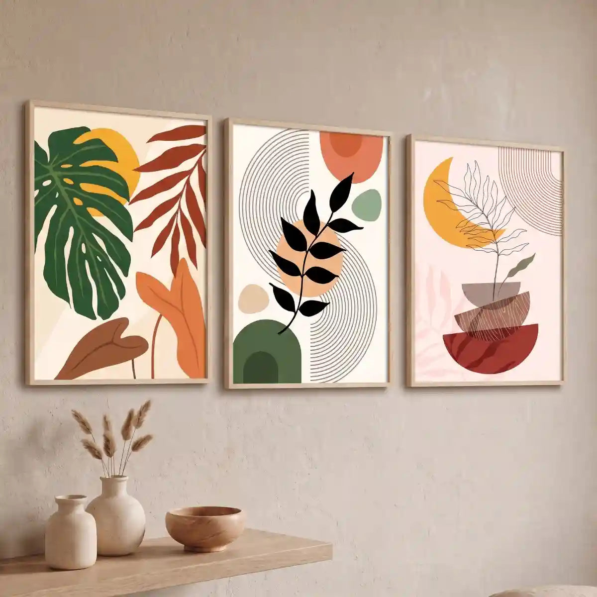 Boho Botanical Leaves Wall Art - PIH19
