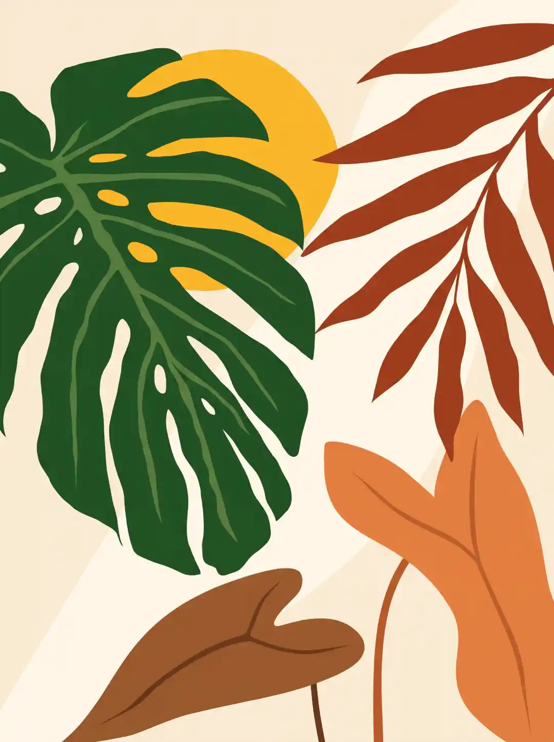 Boho Botanical Leaves Wall Art - PIH19